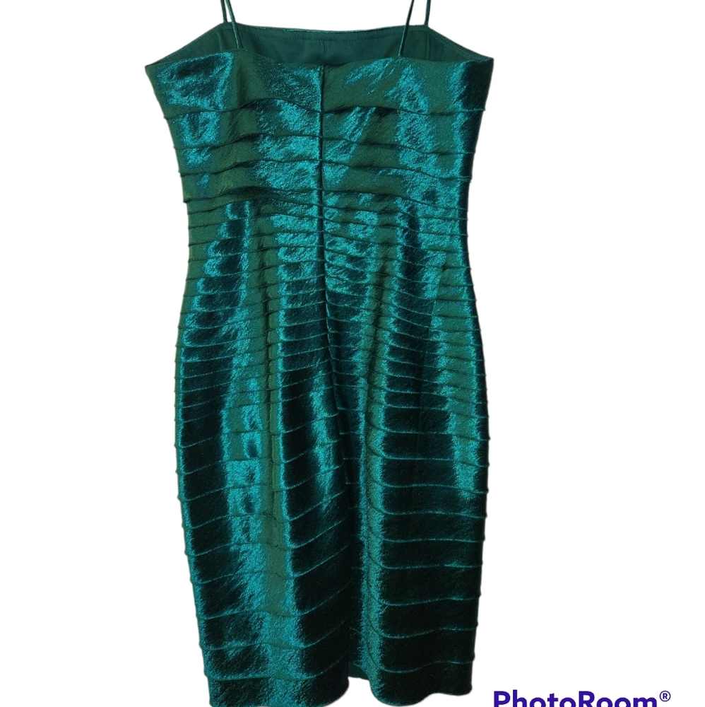 Collection Dress Barn Emerald Green Tiered Dress Size 4 - Picture 2 of 4